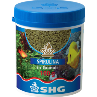 confezione da 100g di Spirulina in Granuli, mangime per pesci