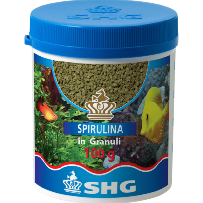 confezione da 100g di Spirulina in Granuli, mangime per pesci